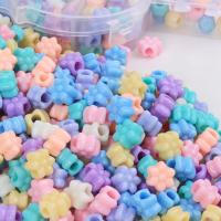 Opaque Acrylic Beads, Flower, injection moulding, DIY, mixed colors, 10x7mm, Sold By Bag