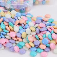 Perles acrylique de couleur unie, Rond, moulage par injection, DIY, couleurs mélangées, 12x5mm, Vendu par sac