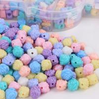 Opaque Acrylic Beads, Flower, injection moulding, DIY, mixed colors, 12mm, Sold By Bag