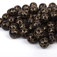 Akril nakit Beads, Nogomet, možete DIY, crn, 14mm, Prodano By Torba