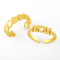 cobre Cuff Ring Finger, banhado, joias de moda & Vario tipos a sua escolha, dourado, 5mm, vendido por PC