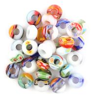 Millefiori Scheibe Lampwork Perlen, gemischte Farben, 13.70x7.10mm, 10PCs/Tasche, verkauft von Tasche