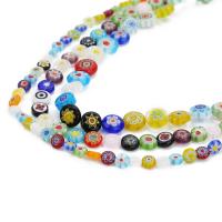 Perles de Murano Millefiori Slice  , chalumeau, multicolore, 6mm,8mm,10mm, Vendu par brin