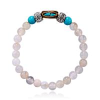 Agate Jewelry Bracelet, white, 6mmuff0c160mm, Sold By PC