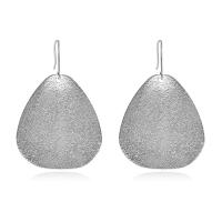 Tibetan Style Drop Earrings, matte, silver color, 55x35mm, Sold By Pair