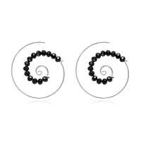 Brass Drop Earring plated fashion jewelry black 36mm Sold By Pair