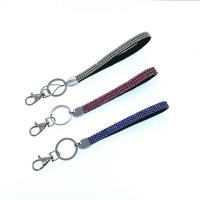 Bag Purse Charms Keyrings Keychains, Velveteen, more colors for choice, 24x1mm, Sold By Strand