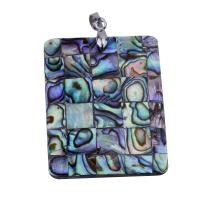 Natural Abalone Shell Pendants Rectangle mixed colors Sold By PC