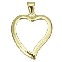Bijoux pendentifs en laiton, coeur, Placage de couleur d'or, creux, 18x22x2.5mm, Trou:Environ 3.5mm, Vendu par PC