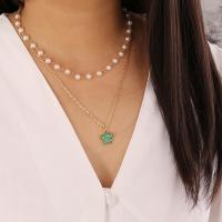 Multi Layer Necklace, Plastic Pearl, plated, fashion jewelry & multilayer & for woman, more colors for choice, 38cm,48cm, Sold By Strand
