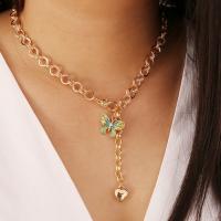 Zinc Alloy smykker halskæde, Butterfly, forgyldt, mode smykker & for kvinde, flere farver til valg, nikkel, bly & cadmium fri, 43+5cm, Solgt af Strand