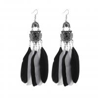 Fashion Feather Earring Zinc Alloy with Feather silver color plated for woman nickel lead & cadmium free Sold By Pair