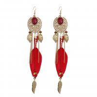 Fashion Feather Earring Zinc Alloy with Feather gold color plated for woman nickel lead & cadmium free Sold By Pair