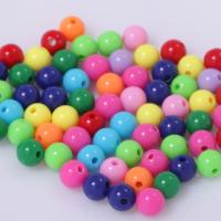 Perles acrylique de couleur unie, Rond, DIY, plus de couleurs à choisir, protéger l'environnement, sans nickel, plomb et cadmium, 4mm, Environ 500sol/sac, Vendu par sac