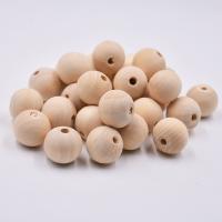 Holzperlen, Hemu+Perlen, rund, poliert, DIY & verschiedene Größen vorhanden, frei von Nickel, Blei & Kadmium, 100PCs/Tasche, verkauft von Tasche