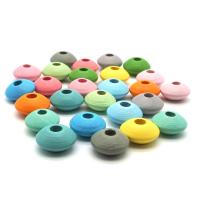 Wood Beads, Flat Round, DIY, more colors for choice, 10x18mm, 100PCs/Bag, Sold By Bag
