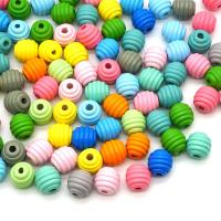 Drvene perle, Drvo, Krug, s troll, možete DIY, više boja za izbor, 21x20x5mm, 100računala/Torba, Prodano By Torba
