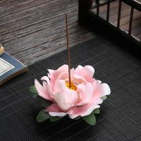 Backflow Incense Burner, Porcelain, Flower, plated, for home and office & durable, more colors for choice, 90x45mm, Sold By PC