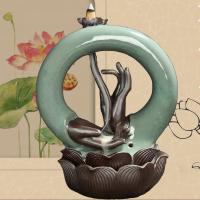 Backflow Incense Burner, Porcelain, plated, for home and office & durable, more colors for choice, 202x60x245mm, Sold By PC