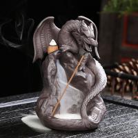 Backflow Incense Burner, Purple Clay, plated, for home and office & durable, 145x135x100mm, Sold By PC
