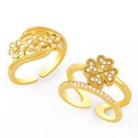 Žalvarinis Cuff Finger Ring, mikro nutiesti kubinių Zirconia, aukso, 1.1cmuff0c1.2cm, Pardavė PC