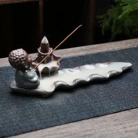 Backflow Incense Burner, Porcelain, plated, for home and office & durable, 121x72mm, Sold By PC