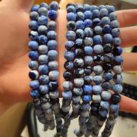 Achat Perlen, Feuerachat, rund, poliert, DIY & verschiedene Größen vorhanden, blau, verkauft von Strang