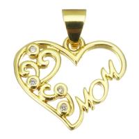 Cubic Zirconia Micro Pave Brass Pendant gold color plated for woman & hollow Sold By PC