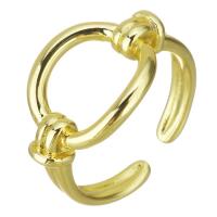 Mässing Finger Ring, guldfärg pläterade, ihålig, 13mm, Säljs av PC