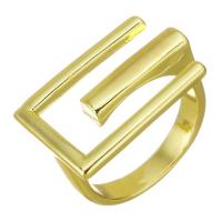 Кольца из латуни, Латунь, плакирован золотом, 15mm, отверстие:Приблизительно 2x4mm, размер:6, продается PC