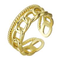 Brass Finger Ring, gold color plated, hollow, 8mm, Hole:Approx 2x4mm, US Ring Size:6, Sold By PC