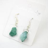 Agate Earring, Ice Quartz Agate, with Brass, irregular, plated, for woman, more colors for choice, 10-25mm, Sold By Pair