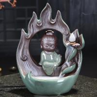 Backflow Incense Burner, Porcelain, plated, for home and office & durable & different styles for choice, more colors for choice, 145x75x195mm, Sold By PC