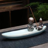 Backflow Incense Burner, Porcelain, plated, for home and office & durable, 229x80mm, Sold By PC