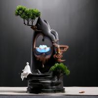 Backflow Incense Burner, Porcelain, plated, for home and office & durable & different styles for choice, more colors for choice, 153x105x340mm, Sold By PC