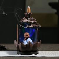 Backflow Incense Burner, Porcelain, plated, for home and office & durable & different styles for choice, more colors for choice, 95x170mm, Sold By PC