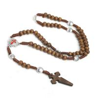 Rosary Necklace, Wood, more colors for choice, 6x7mmuff0c120mmuff0c335mmuff0c7x8mmuff0c135mmuff0c40cm, Sold By PC