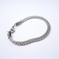Stainless Steel Chain halskæde, forgyldt, sølv, 21mmuff0c50mm, Solgt af PC
