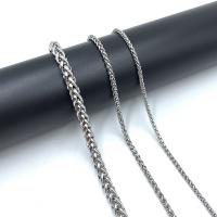Stainless Steel Chain halskæde, forgyldt, sølv, Solgt af PC