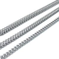 Stainless Steel Chain halskæde, forgyldt, sølv, Solgt af PC