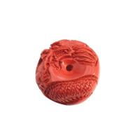 Pingentes Cinnabar, Laca esculpida, esculpidas, DIY, vermelho, 26x13mm, vendido por PC