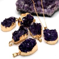 Collier de quartz, améthyste, bijoux de mode, violet, 2.5-4.5cm, Longueur:50 cm, Vendu par PC