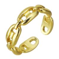 Brass δάχτυλο του δακτυλίου, Ορείχαλκος, χρώμα επίχρυσο, κοίλος, 5mm, Μέγεθος:6, Sold Με PC