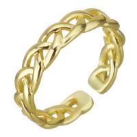 Brass δάχτυλο του δακτυλίου, Ορείχαλκος, χρώμα επίχρυσο, κοίλος, 4.50mm, Μέγεθος:6, Sold Με PC