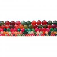 Agate Beads Tourmaline Color Agate Round polished DIY multi-colored Sold By Strand