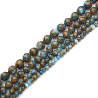 Χάντρες Κοσμήματα πολύτιμος λίθος, Cloisonne, Γύρος, γυαλισμένο, DIY & διαφορετικό μέγεθος για την επιλογή, μπλε, Sold Με Strand