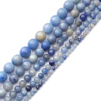 Natural Aventurine Beads Blue Aventurine Round polished DIY blue Sold By Strand