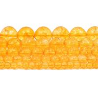Granos citrinos naturales, abalorio de citrino, Esférico, pulido, Bricolaje & diverso tamaño para la opción, amarillo, Vendido por Sarta
