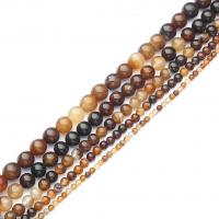 Natürliche Kaffee Achat Perlen, rund, poliert, DIY & verschiedene Größen vorhanden, verkauft von Strang