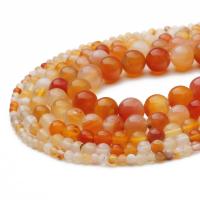 Prirodni Red ahat perle, Pink Agate, Krug, uglađen, možete DIY & različite veličine za izbor, Prodano By Strand